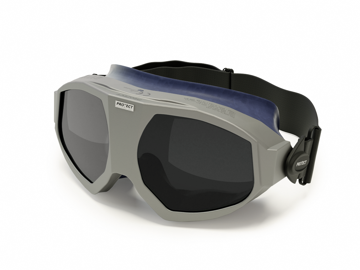 Laserjustierbrille GLADIATOR Filter: 0156, Gestellfarbe silber (für Brillenträger geeignet)