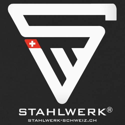 Sudadera con capucha / sudadera con capucha STAHLWERK-SCHWEIZ en negro con logo estampado - varias tallas