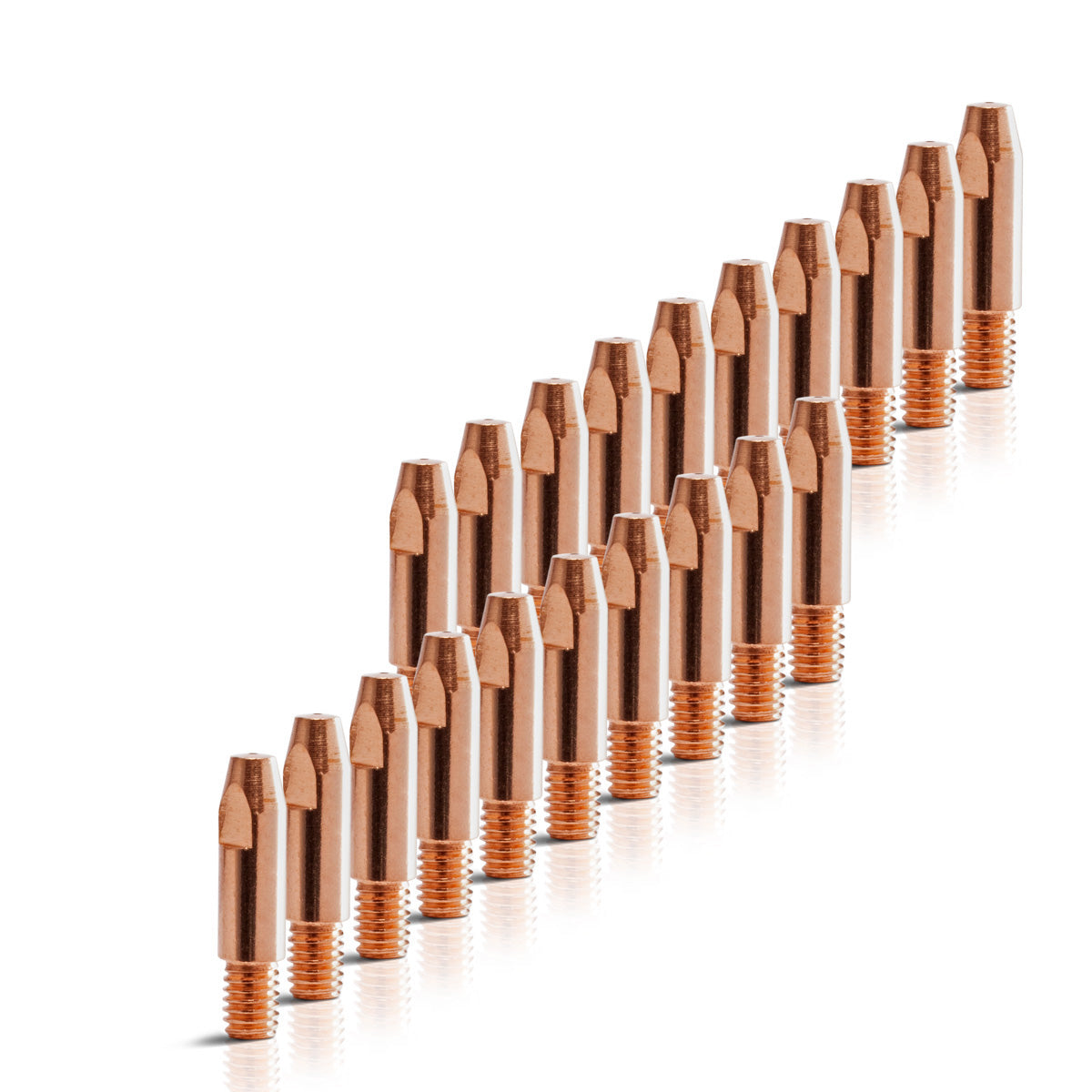 STAHLWERK 20er Set AK25 | MB25 | KD24 | MB24 Stromdüsen | Kontaktdüsen M6x28 in 0,9 mm MIG MAG Verschleißteile Set | Schweißzubehör für Schweißbrenner