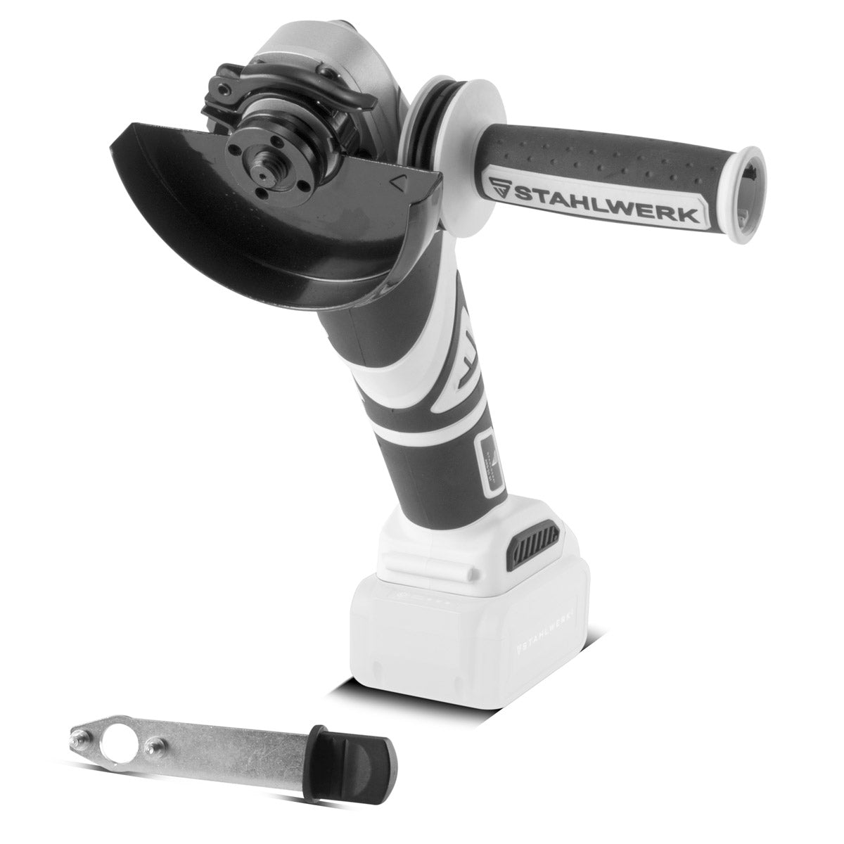 Amoladora angular inalámbrica sin escobillas STAHLWERK AWS-20 ST Solo | sistema de 20 voltios | 0 - 7500 min-1 | Tamaños de disco 115 mm y 125 mm | Amoladora de corte | Bruja de separación | Garantía de 7 años