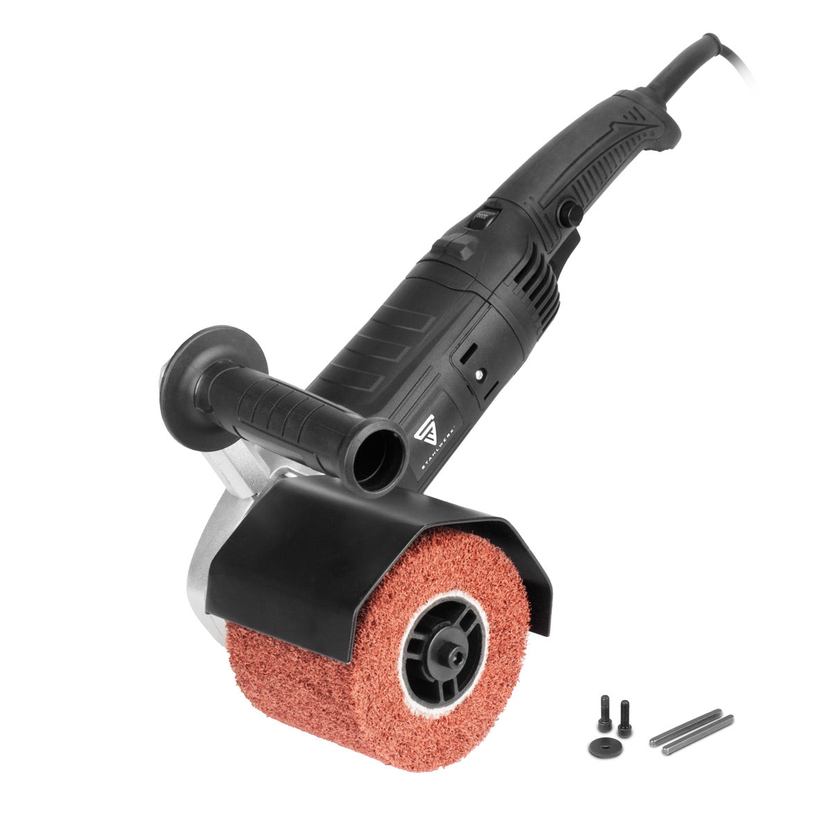 STAHLWERK Satiniermaschine SM-1500 ST mit 1.500 W Leistung und 600 - 3.200 U/min für 125 mm Satinierwalzen Bürstenschleifer | Walzenschleifmaschine | Bürstenschleifgerät | Schleifroller