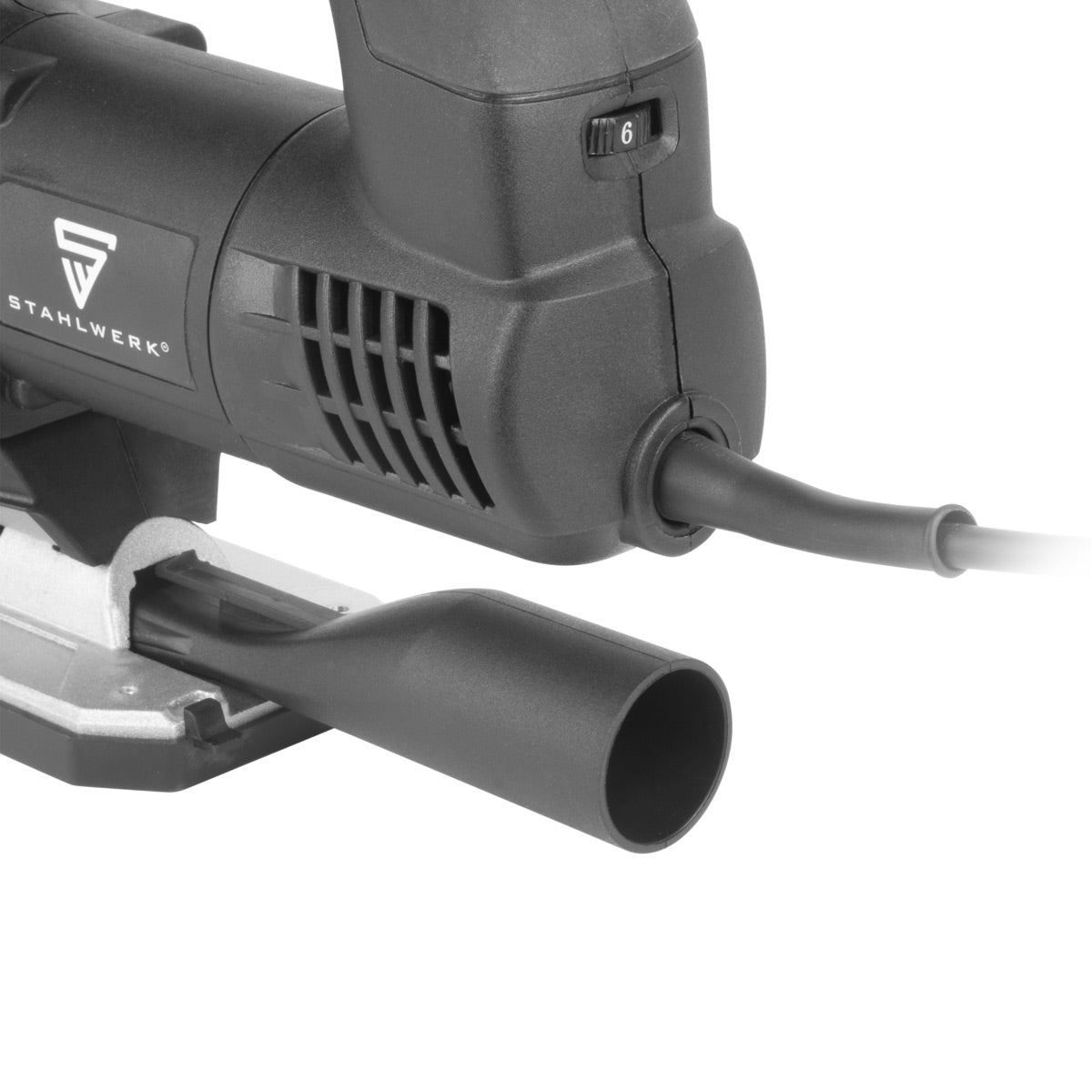 STAHLWERK Stichsäge JSB-750 ST mit 700 W, 600 - 2.800 U/min und 45° Neigungswinkel elektrische Säge | Pendelhubsäge | Pendelhubstichsäge mit Führungsschiene zum Sägen von Holz, Metall und Kunststoff