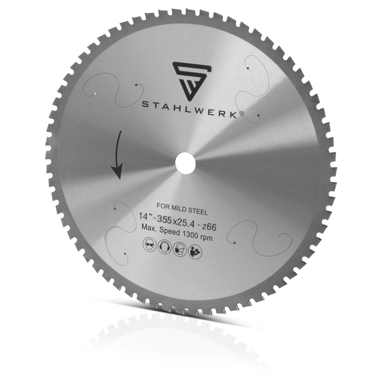Lame de scie circulaire STAHLWERK 355 x 25,4 x 2,2 x 1,8 mm avec lame de scie à métaux 66 dents | Disque à tronçonner | Lame de scie universelle pour scie circulaire à métaux | Scie à découper | Scie à découper | scie à onglet