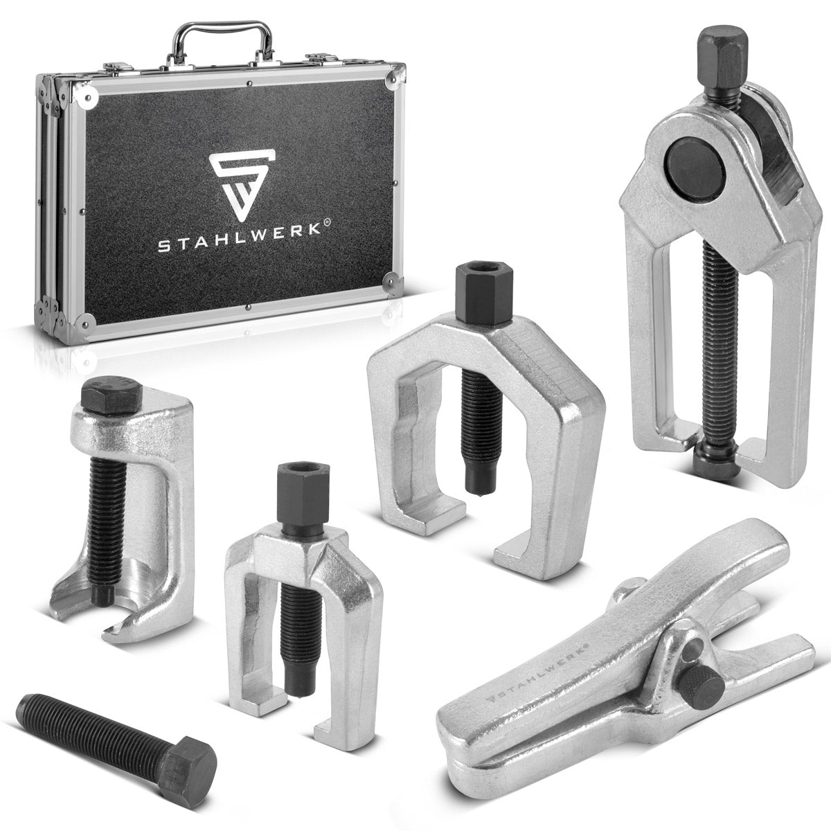 STAHLWERK Kit d'extracteur de rotule 5 pièces Extracteur de rotule | Extracteur de biellette de direction | Extracteur de goupilles de joint | Outil pour rotule | Outils spéciaux automobiles