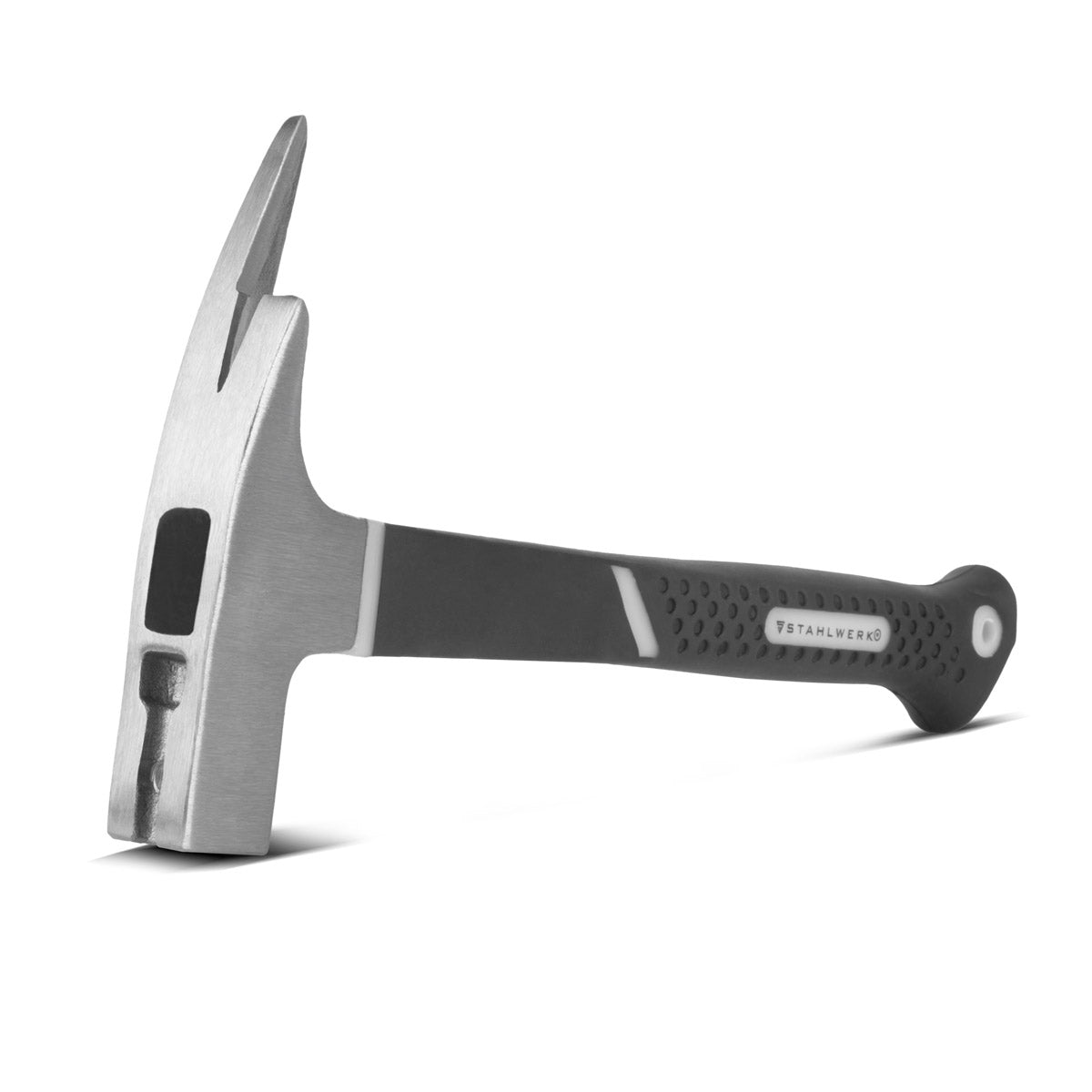 STAHLWERK Latthammer aus geschmiedetem Carbon-Stahl | robuster Klauenhammer mit rutschsicherem Fiberglas-Griff | Zimmermannshammer | Dachdeckerhammer | Fiberglas-Hammer
