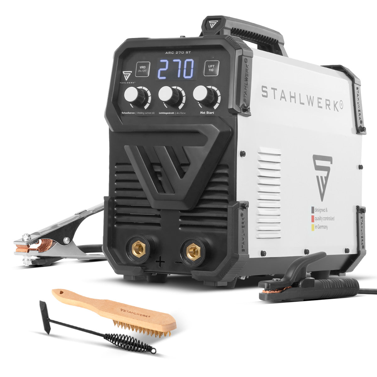 Saldatrice STAHLWERK ARC-270 ST | Saldatrice MMA 270 A | Saldatura ad elettrodo MMA | Convertitore Lift-TIG 400 V | Protezione integrata dal surriscaldamento | Raffreddamento intelligente | Controllo intelligente della temperatura
