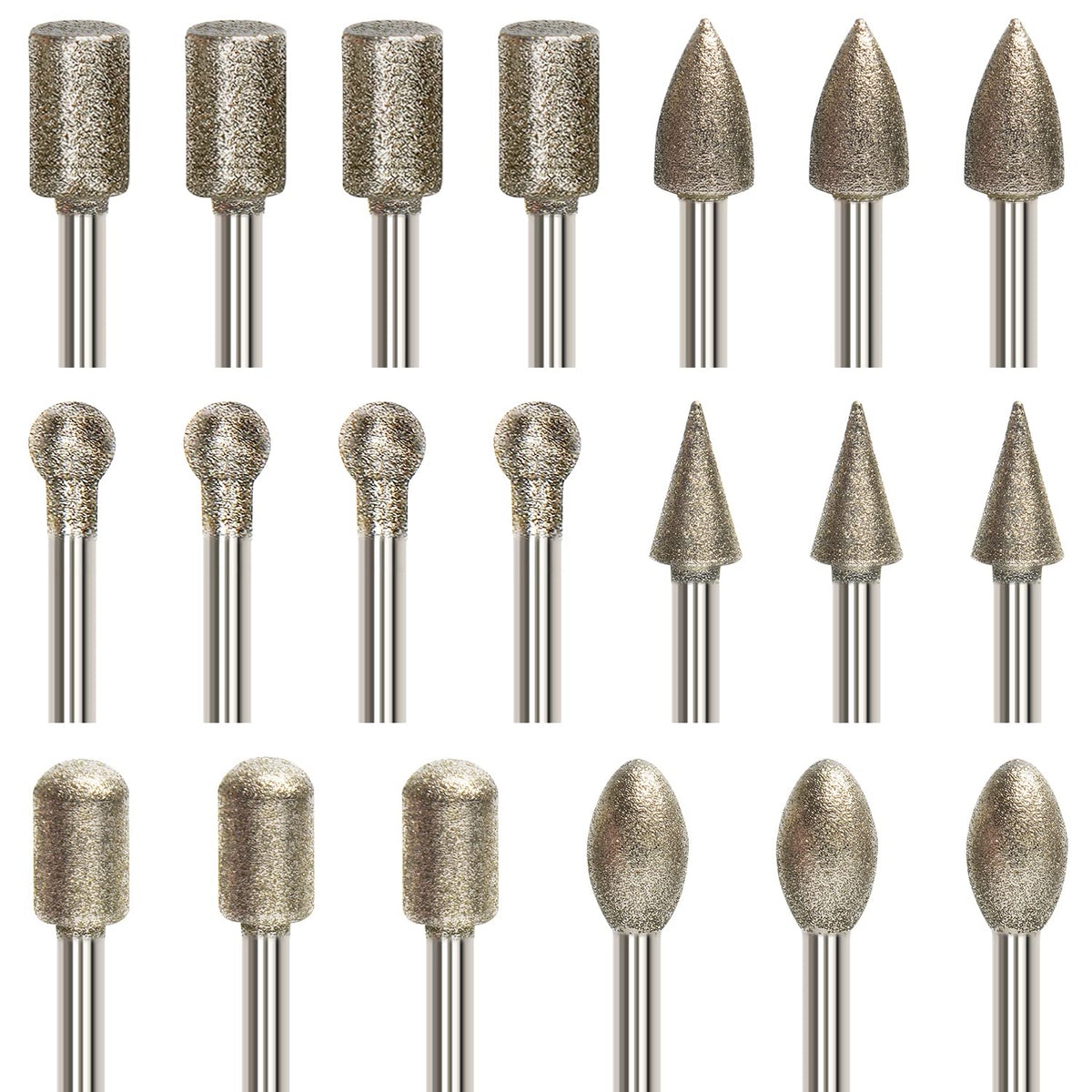 USB-Gravierstift Zubehör 20 Stück Diamant Fräser Set Universell