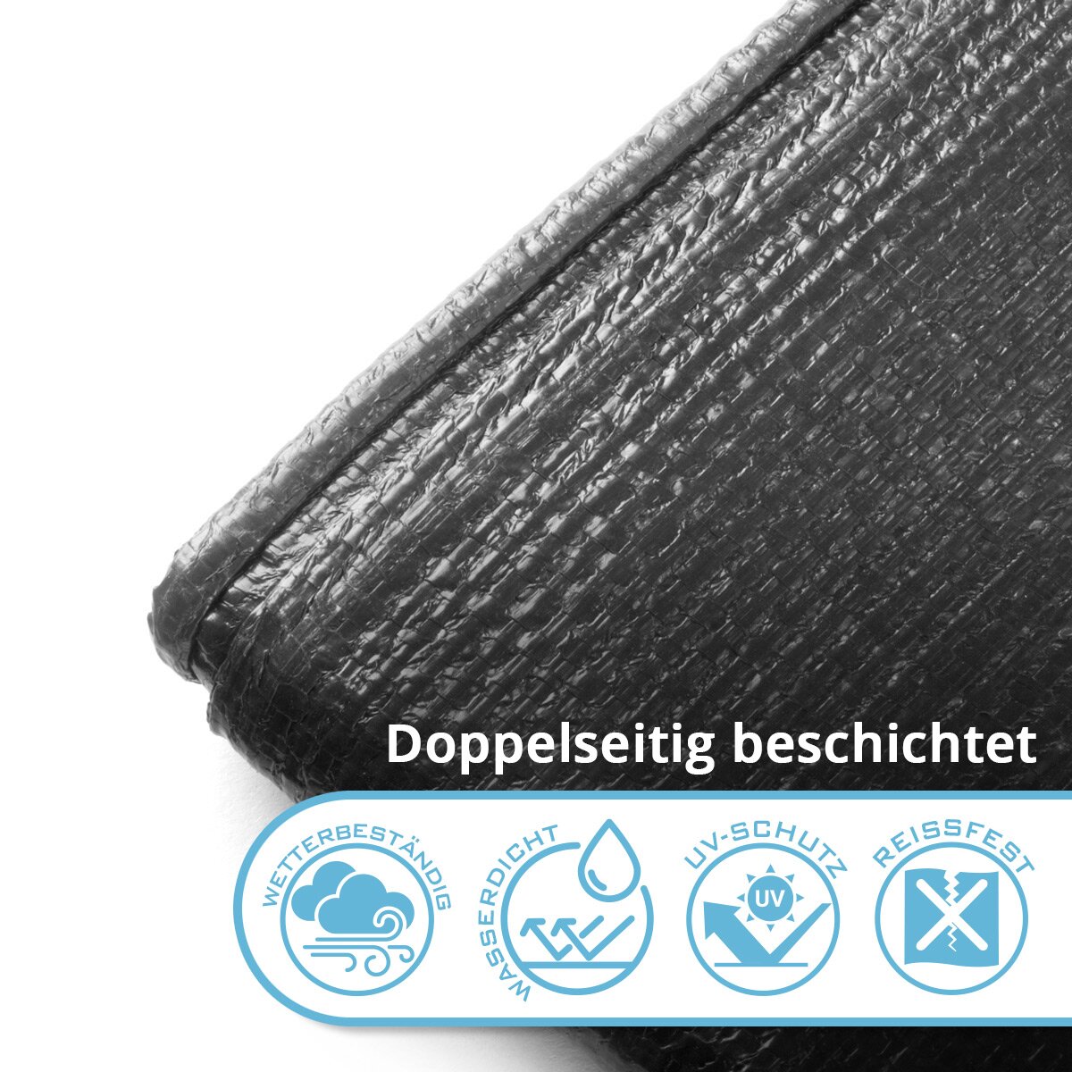 STAHLWERK Abdeckplane mit Ösen 2 x 3 m 260 g/m² wasserdichte Schutzplane | Gewebeplane | Gartenplane | Bootsplane | Holzplane | PE Plane