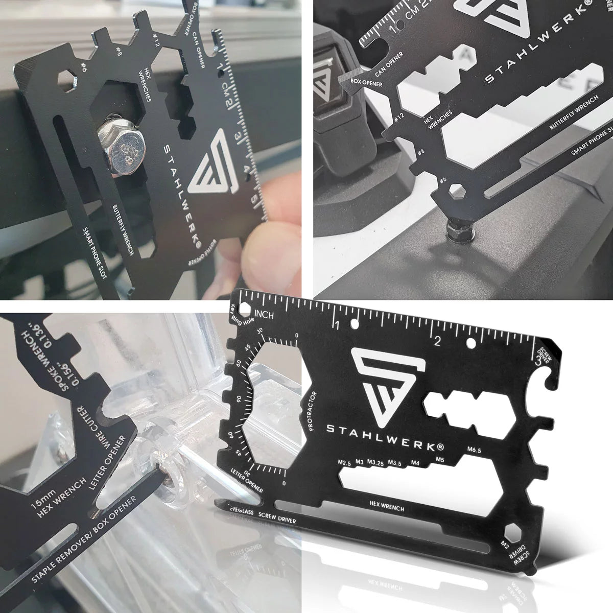 STAHLWERK Toolcard 18 in 1 multifunctional tool in card size