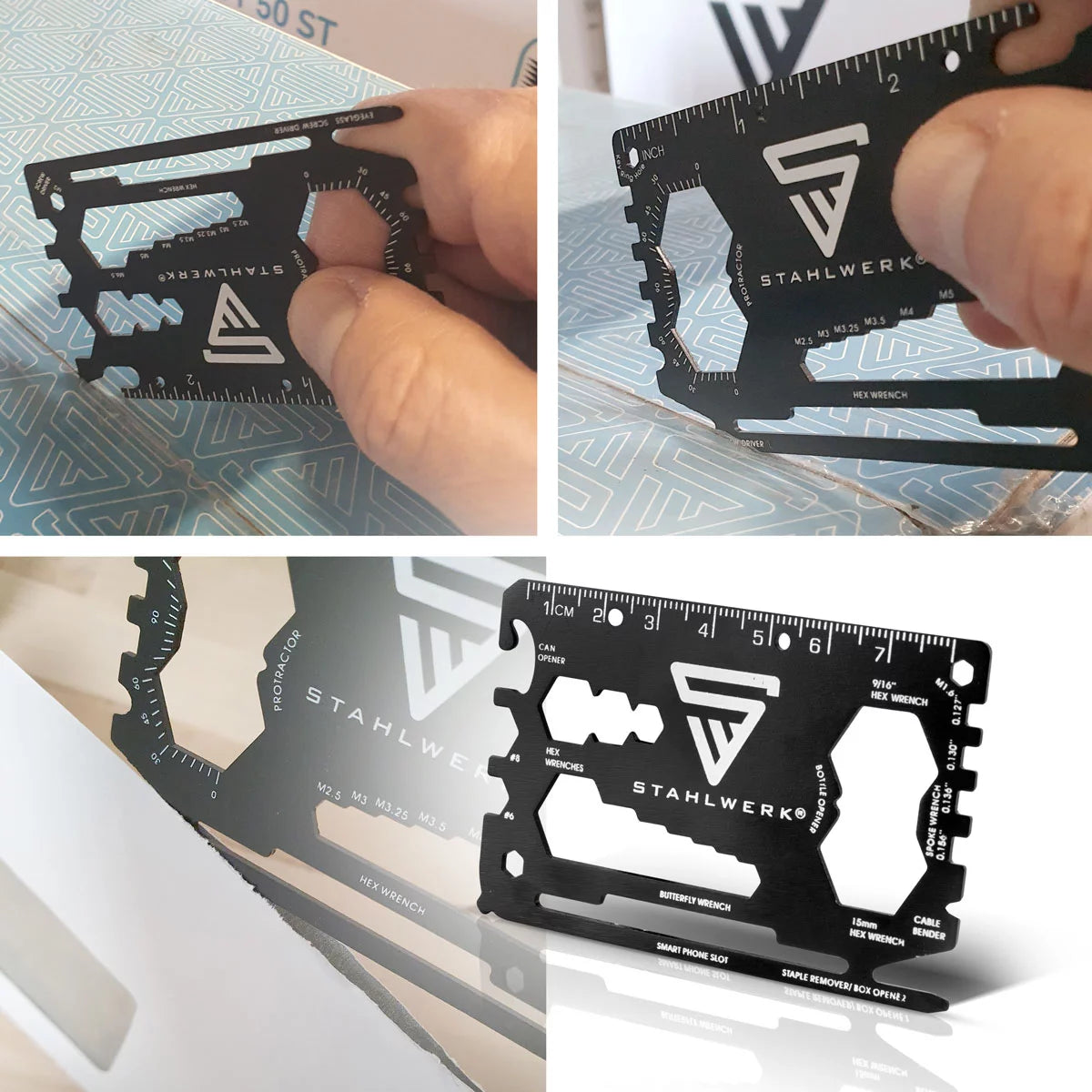 STAHLWERK Toolcard 18 in 1 multifunctional tool in card size