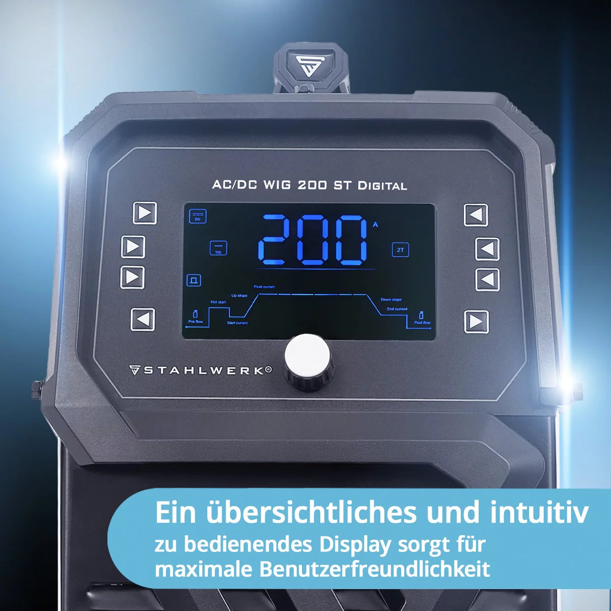 Saldatrice STAHLWERK AC/DC TIG 200 ST Digital 2026 | Saldatrice combinata 3 in 1 | Funzione spot | Funzione di pulizia integrata | Convertitore TIG/MMA adatto all'alluminio da 200 A | Controllabile da remoto | Pannello di controllo digitale