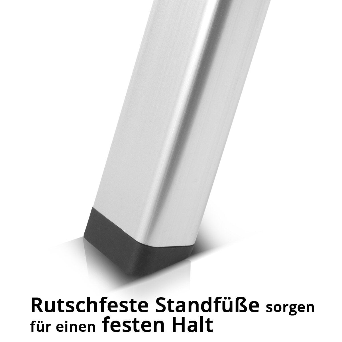 Escalera de tijera de aluminio STAHLWERK ALT-150 ST hasta 150 kg, 3 peldaños, altura de pie 72 cm, escalera de aluminio | Escalera plegable | Peldaño plegable | Escalera multiusos | Escalera de tijera con peldaños antideslizantes.