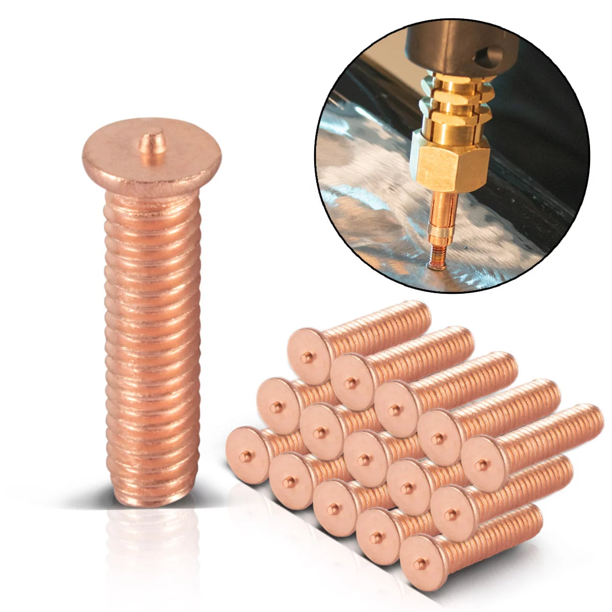 STAHLWERK Schweissbolzen M4 Gewinde 200er Set, Smart Repair Zubehör für Ausbeulspotter / Dellenlifter / Punktschweissgerät / Ausbeulwerkzeug zur professionellen Reparatur von Kfz Karosserien
