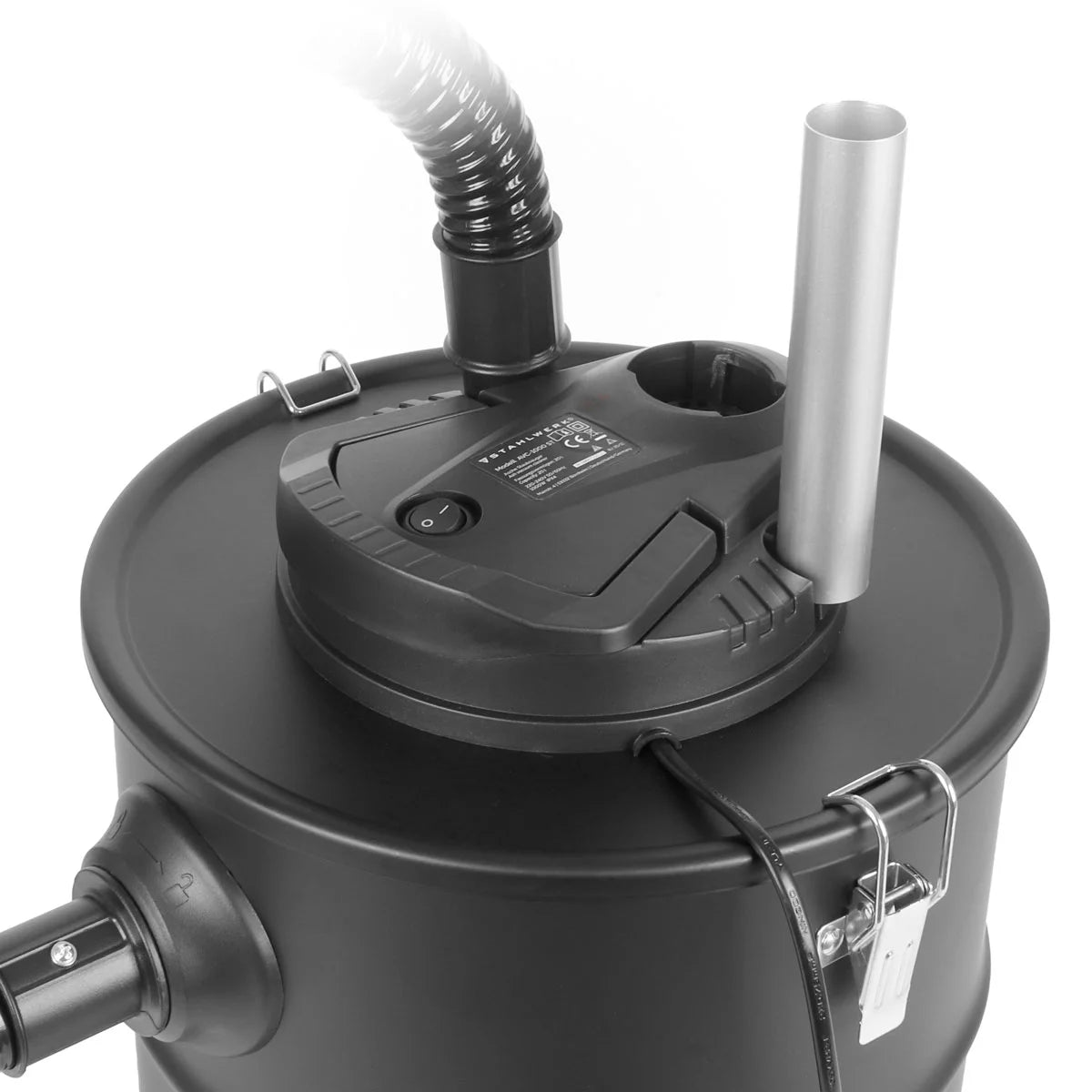 Aspirador de cenizas STAHLWERK VCL-1000 ST | Aspirador de horno con depósito de suciedad de 20 litros | Potencia de 1000W | Aspirador de chimenea con filtro HEPA | Función de soplado | Para cenizas frías, horno, grill, taller.