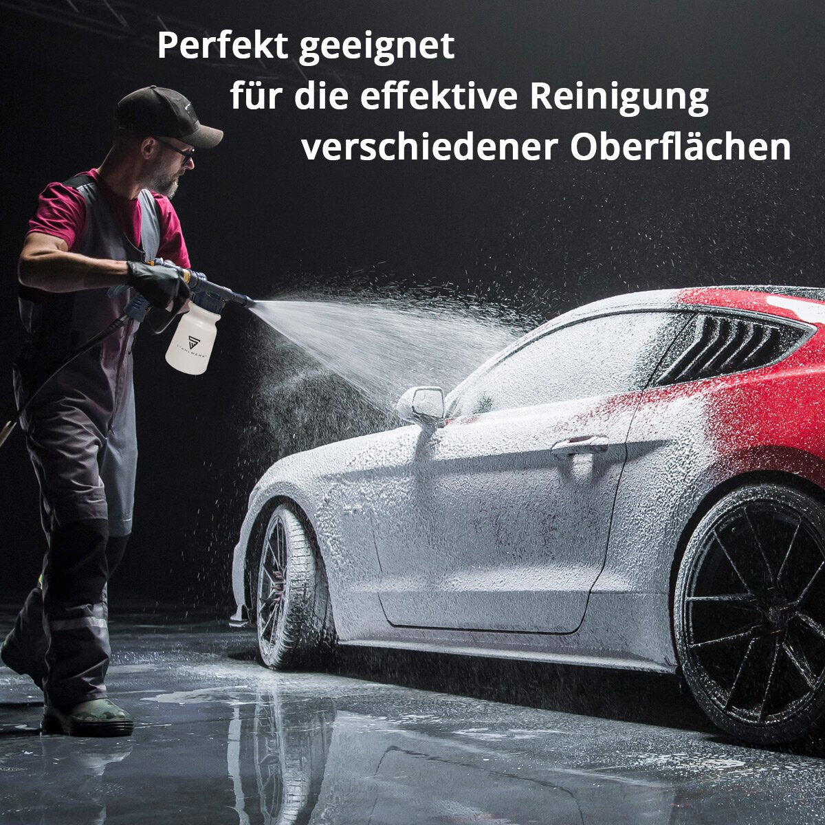 STAHLWERK Autowasch-Schaumspritzpistole RP-91 ST mit abnehmbarem Behälter für Reinigungsmittel | Reinigungspistole zur professionellen Reinigung | Autoreiniger passend für die meisten Gartenschläuche