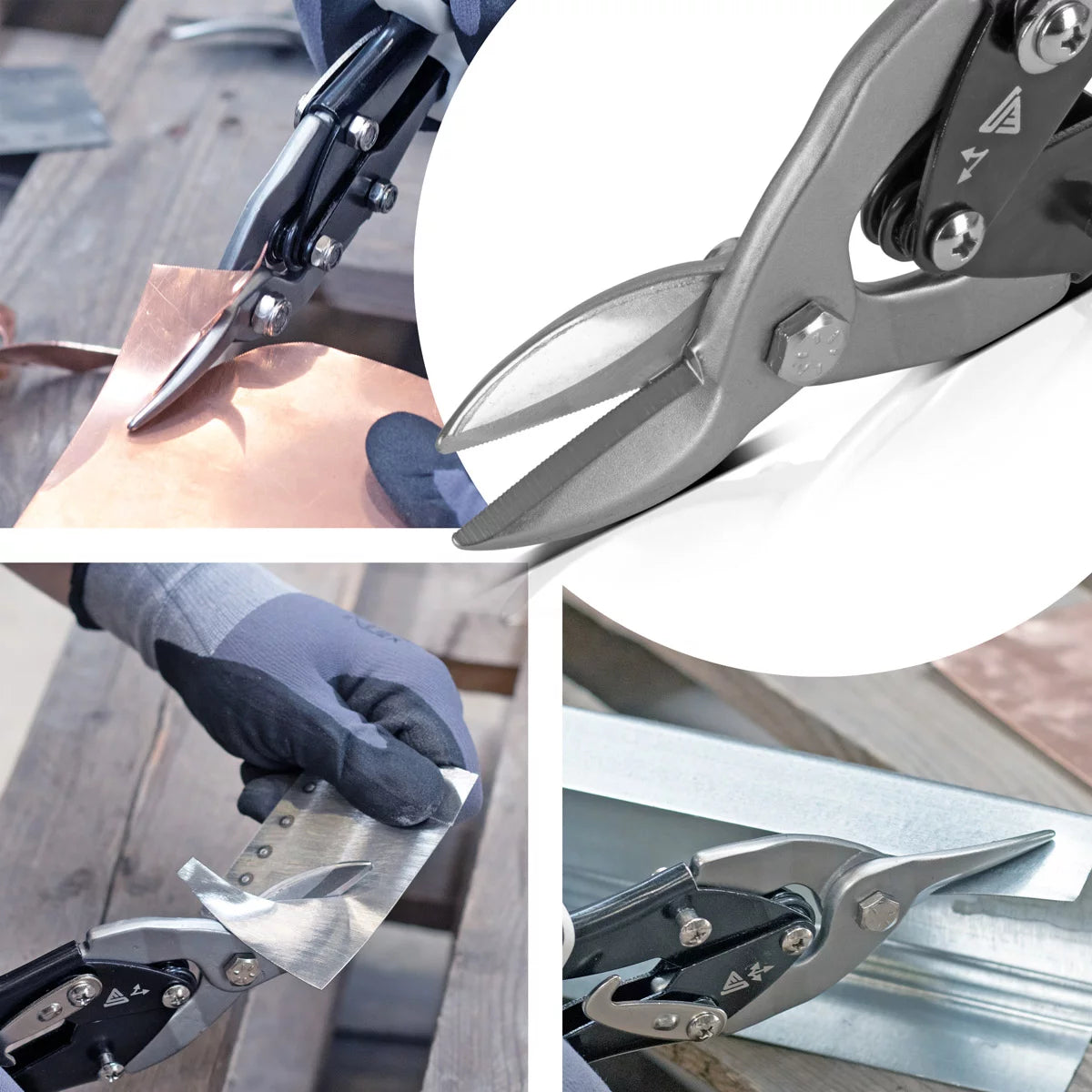 STAHLWERK Blechschere rechter Schnitt Profi-Metallschere | Blechschneider | Metallschneider zum professionellen Schneiden von Metallblechen