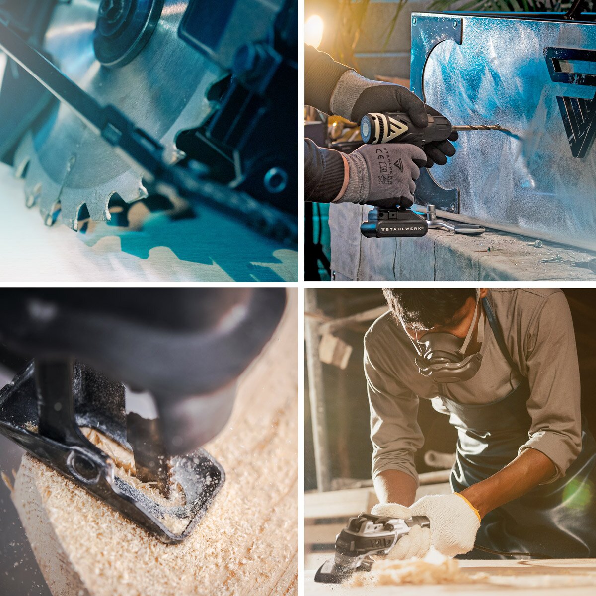 STAHLWERK brushless battery set | Hand circular saw AKS-20 ST | Oscillating multifunctional tool OMTB-20 ST | Reciprocating saw BRS-20 ST | Drill driver ABS-18 ST