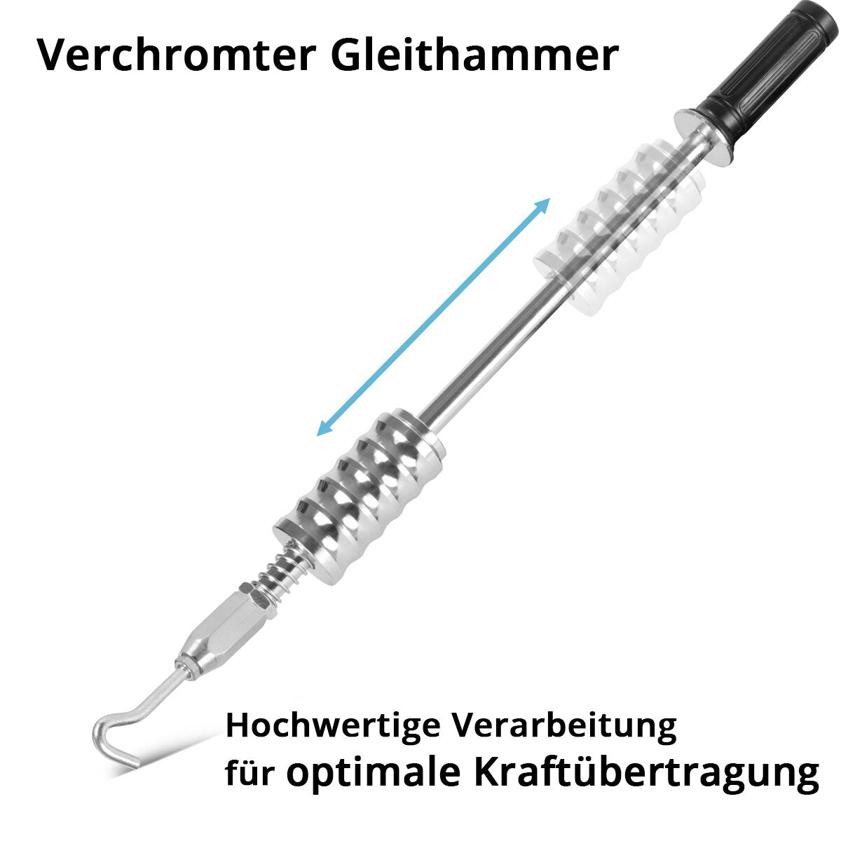 STAHLWERK Dellenzieher Set mit Ausbeulkralle und verchromtem Gleithammer | Smart Repair Zubehör für Ausbeulspotter | Dellenlifter Ausbeulwerkzeug zur professionellen Reparatur von Kfz-Karosserien