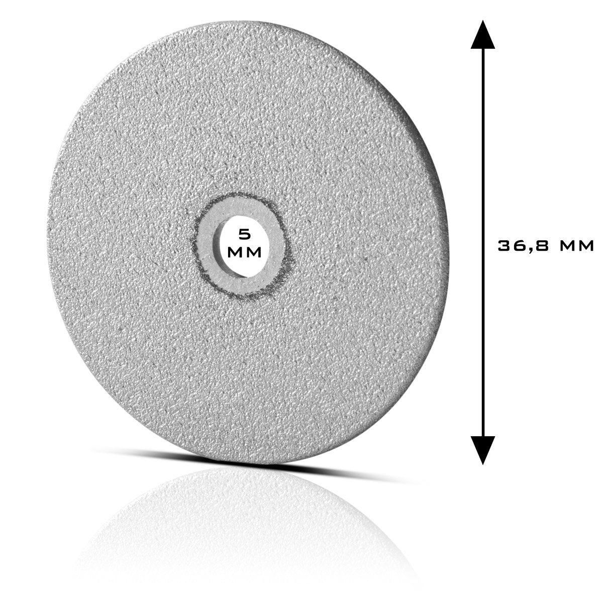 Meule diamantée STAHLWERK pour meuleuses en tungstène WS-28 ST et ATG-20 ST de 36,8 mm de diamètre pour meuleuses en tungstène et affûteuses à électrodes avec porte-outil de 5 mm