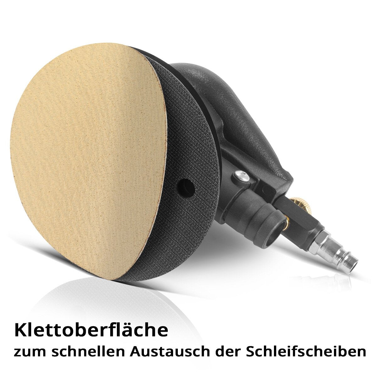 STAHLWERK compressed air eccentric sander DES-125 ST | Compressed air sander with 125 mm sanding plate | Polishing machine for polishing and grinding metal, plastic and wood including suction system and dust bag