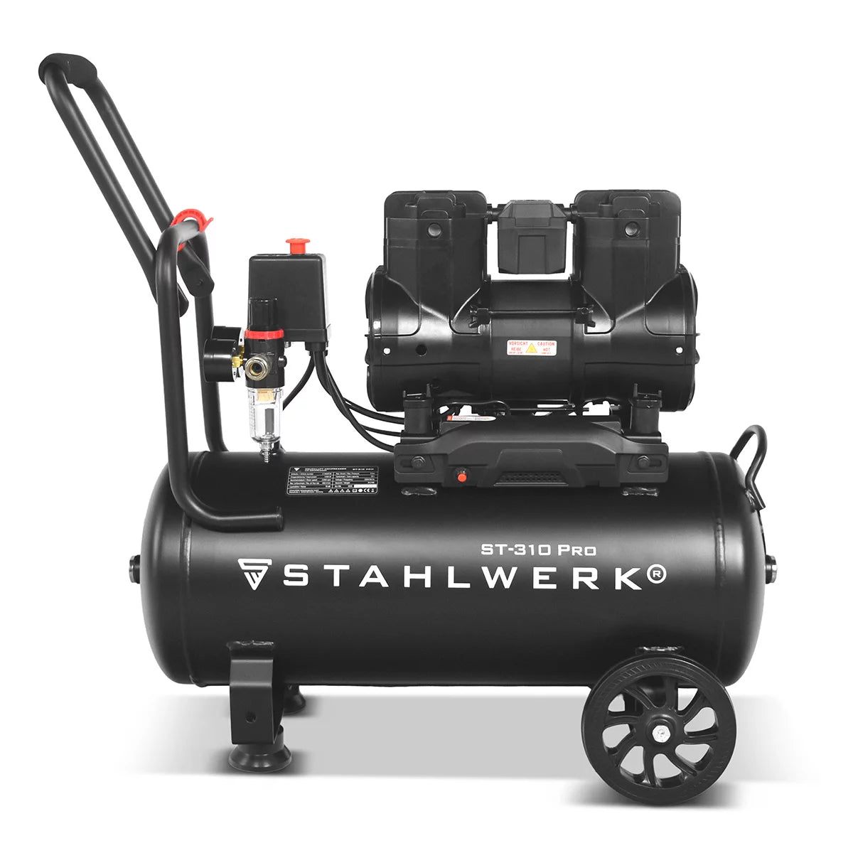 STAHLWERK compressor ST-310 Pro with 8 bar | 1.97 HP | 1.45kW | 250 l/min | 30 L tank oil-free compressed air compressor | Piston compressor | Silent compressor | Whisper compressor with brushless motors
