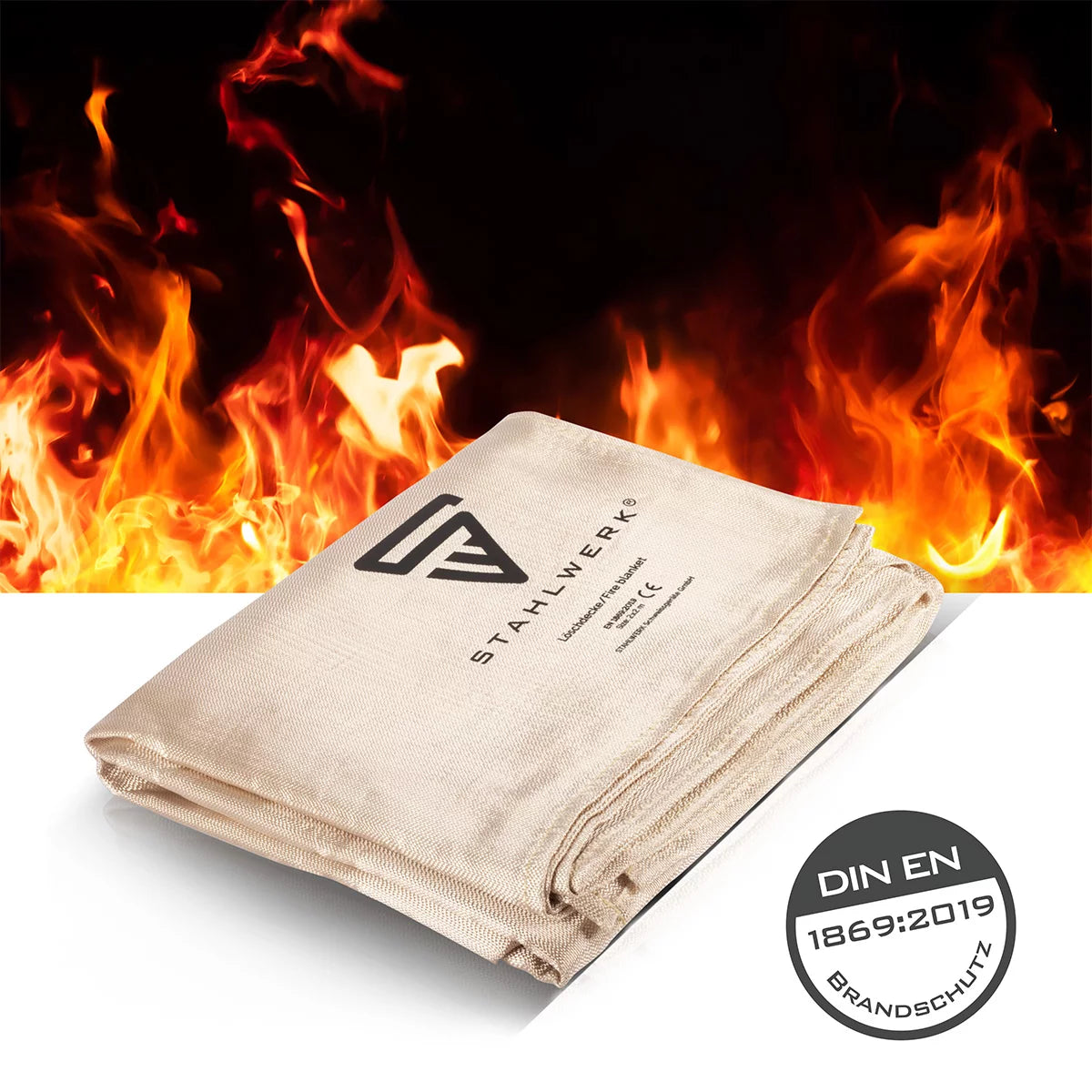 Coperta antincendio STAHLWERK 200 x 100 cm in fibra di vetro DIN EN 1869:2019 coperta antincendio | Coperta antincendio | Coperta antincendio | Tappetino estinguente | Coperta di emergenza | Coperta da saldatore