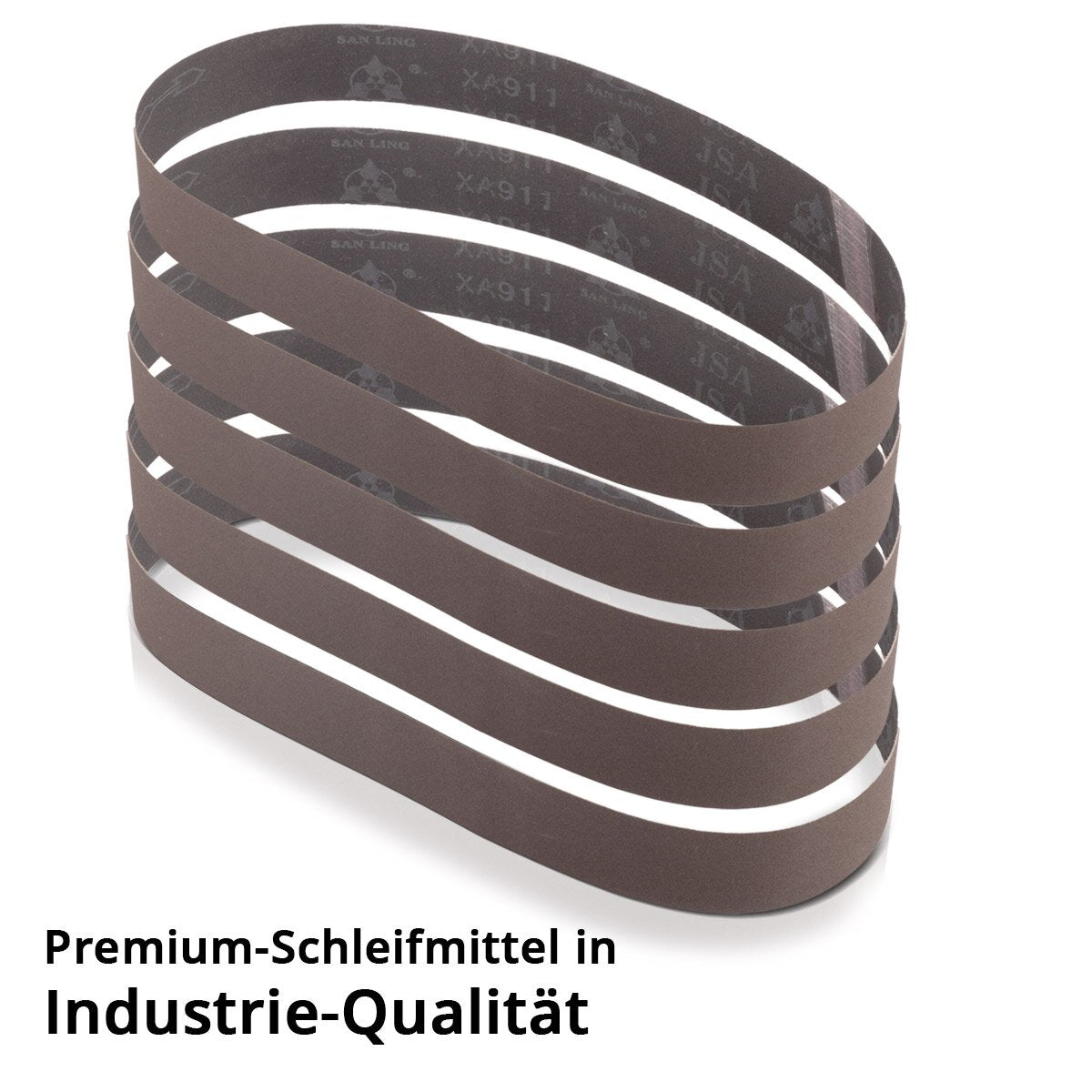 STAHLWERK sanding belt set of 5 with P180 grit 40 x 760 mm universal sandpaper | Fabric sanding belts | Abrasives for pipe belt grinders, belt sanders and sanders