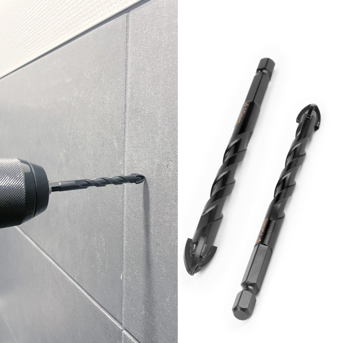 STAHLWERK glass drill | Tile drill | Ceramic drill set of 5 4 | 5 | 6 | 8 | 10 mm with 1/4 inch hexagonal holder for drilling holes in glass, tiles, ceramics, porcelain, clinker brick, fine stoneware, marble