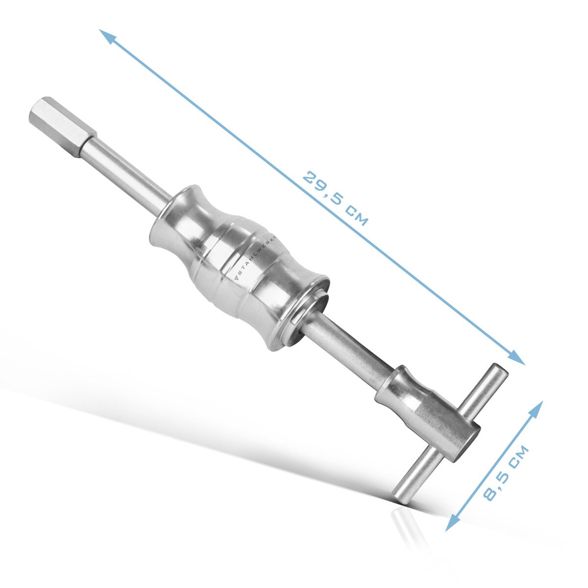 Juego de extractores de rodamientos inferiores de agujero ciego STAHLWERK con martillo deslizante, 3 adaptadores y 10 extractores de rodamientos. Herramienta especial de 16 piezas para quitar rodamientos inferiores.