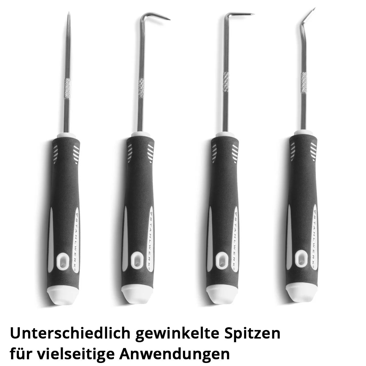 Set di attrezzi a gancio STAHLWERK 12 pezzi | Set ganci | Gancio per ago | Gancio di chiusura | Set di pick per auto | Gancio di precisione | Telescopio magnetico | Strumento per O-ring per rimuovere e inserire le guarnizioni