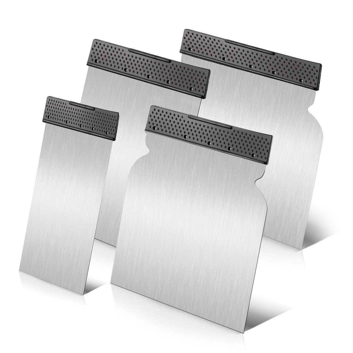 STAHLWERK Spachtel Set 4-teiliger Spachtelsatz 50, 80, 100, 120 mm, Universal Flächenspachtel / Japanspachtel / Malerspachtel mit elastischer und bruchfester Klinge aus Federband-Stahl