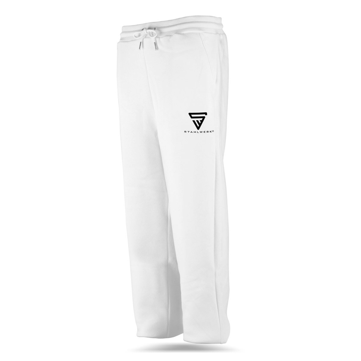 STAHLWERK jogging pants white size L sports pants | joggers | Training pants | Sweatpants | Sweatpants with logo print made from 70% cotton and 30% polyester