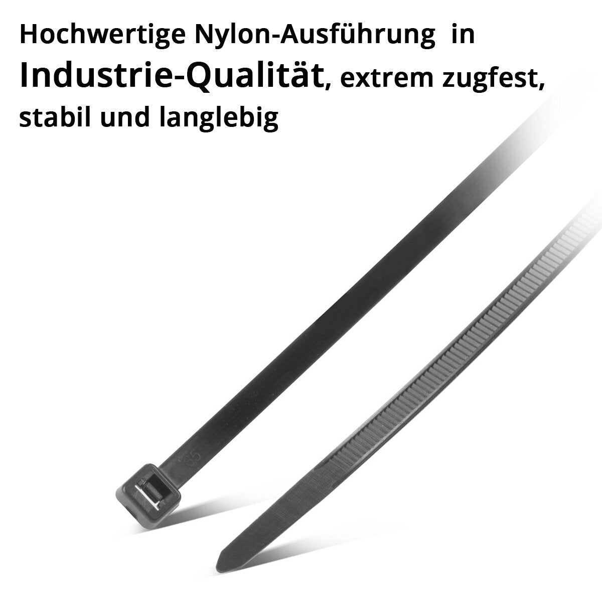 STAHLWERK bridas para cables juego de 600 2,5 x 150 mm | 3,6x150mm | 3,6x200 mm | 4,8 x 300 mm en blanco y negro, correas para cables de calidad industrial, resistentes a los rayos UV, extremadamente resistentes, estables y duraderas