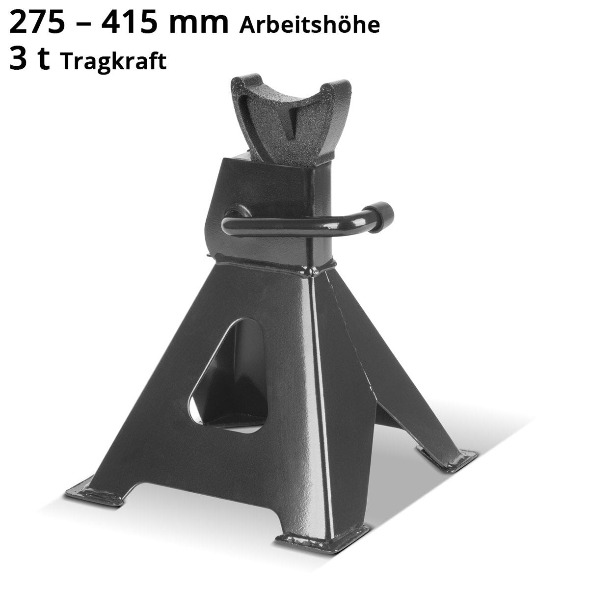 STAHLWERK Unterstellbock JS-3 ST 2er Set mit 3 t Tragkraft 275 – 415 mm höhenverstellbarer Kfz-Abstellbock | Wagenheber | Abstellstütze | Stützbock für Pkw, Lkw, Caravan, Wohnwagen, Landwirtschaft