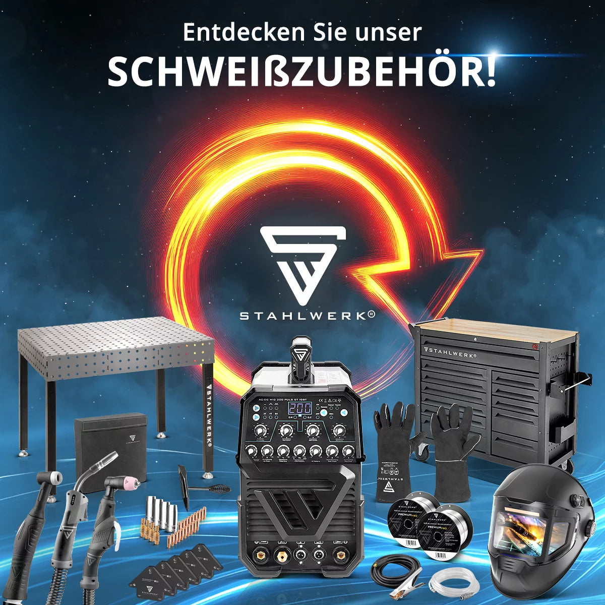 STAHLWERK welding machine CTM-416 Puls Pro fully equipped 6-in-1 inert gas welding machine | Inverter with 160 A, pulse function for aluminum and 40 A plasma cutter CUT | TIG | MIG MAG | PULSE | MMA | FLUX