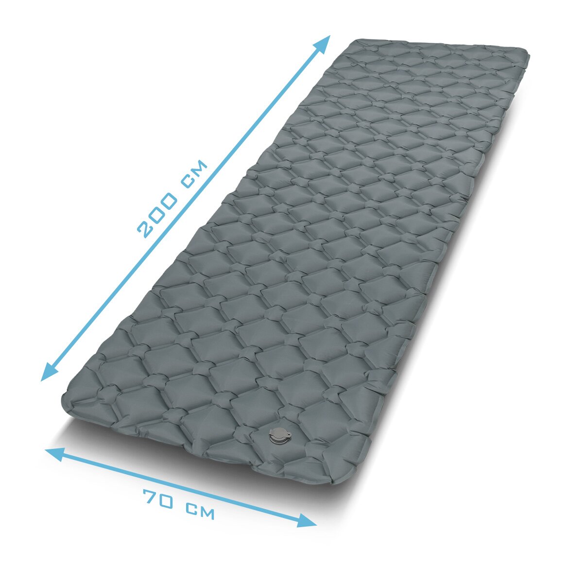 Colchón de aire STAHLWERK LM-70 ST 200 x 70 cm cama de aire inflable | Colchón de camping | colchoneta para dormir | Colchoneta para dormir | Colchón de viaje con bolsa de transporte para camping y exteriores.