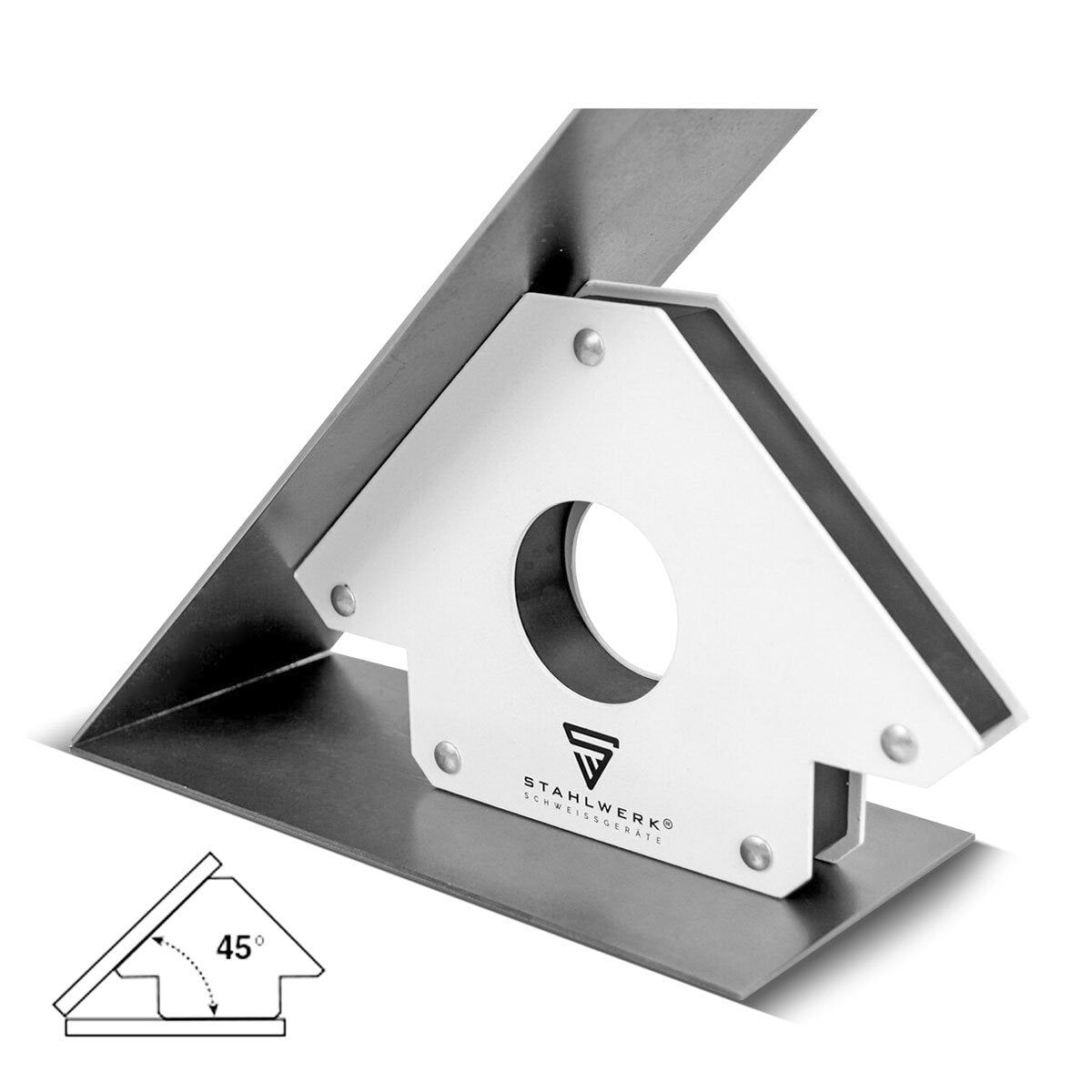 STAHLWERK 3 × Magnetwinkel Schweißwinkel 11,3 + 22,6 + 34 kg / 25 + 50 + 75 lbs