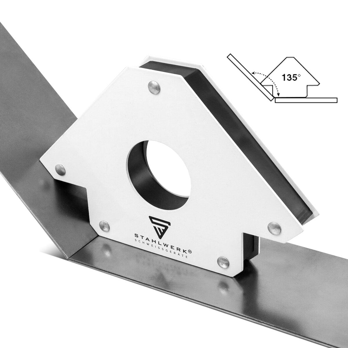 STAHLWERK 3 × Magnetwinkel Schweißwinkel 11,3 + 22,6 + 34 kg / 25 + 50 + 75 lbs