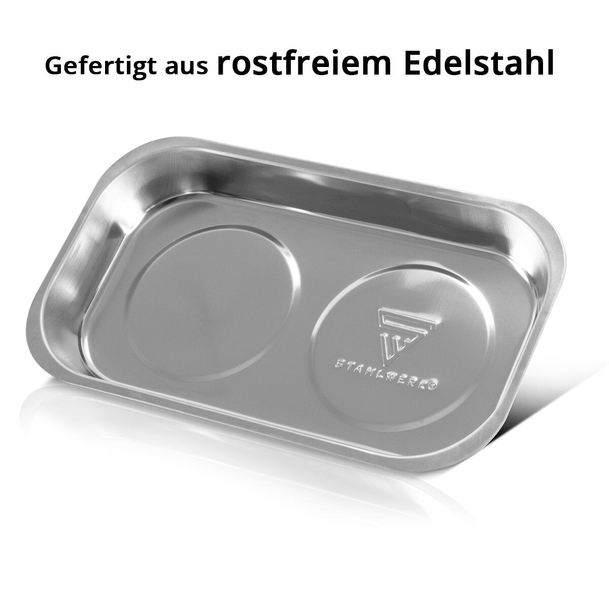 STAHLWERK Magnetschale MS-28 ST 237 x 136 x 28 mm Magnetteller | Schraubenschale | Haftschale | Magnetablage | Magnetische Schale aus Edelstahl mit starker Haftkraft für Schrauben, Nägel und Werkzeuge
