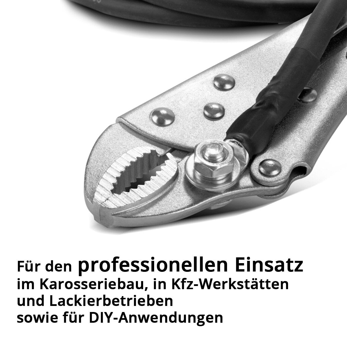 Câble de terre STAHLWERK | Pince de terre 2 m pour détecteur de bosses | Débosseleur | Soudeur par points | Outil de débosselage Smart Repair | Accessoires pour observateurs