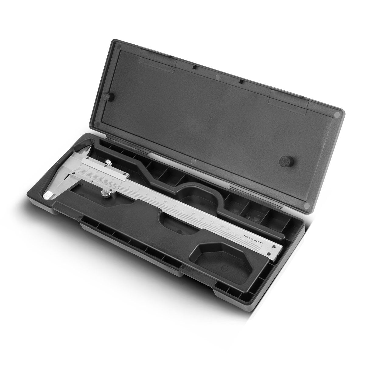 STAHLWERK caliper 0-150 mm DIN 862 caliper / measuring gauge made of hardened carbon steel for external, internal and depth measurements