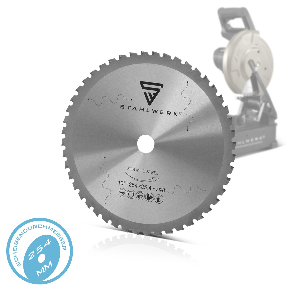STAHLWERK circular saw blade 254 x 1.9 x 1.5 x 25.4 with 48 teeth metal saw blade | Cutting disc | Universal saw blade for metal circular saw | Cutting saw | Chop saw | miter saw