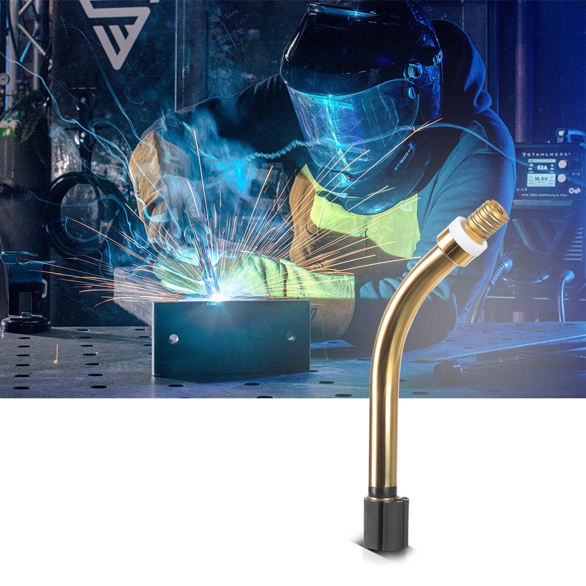 STAHLWERK MIG MAG torch neck AK25 | MB25 for MIG MAG welding torches | Hose package | Burner