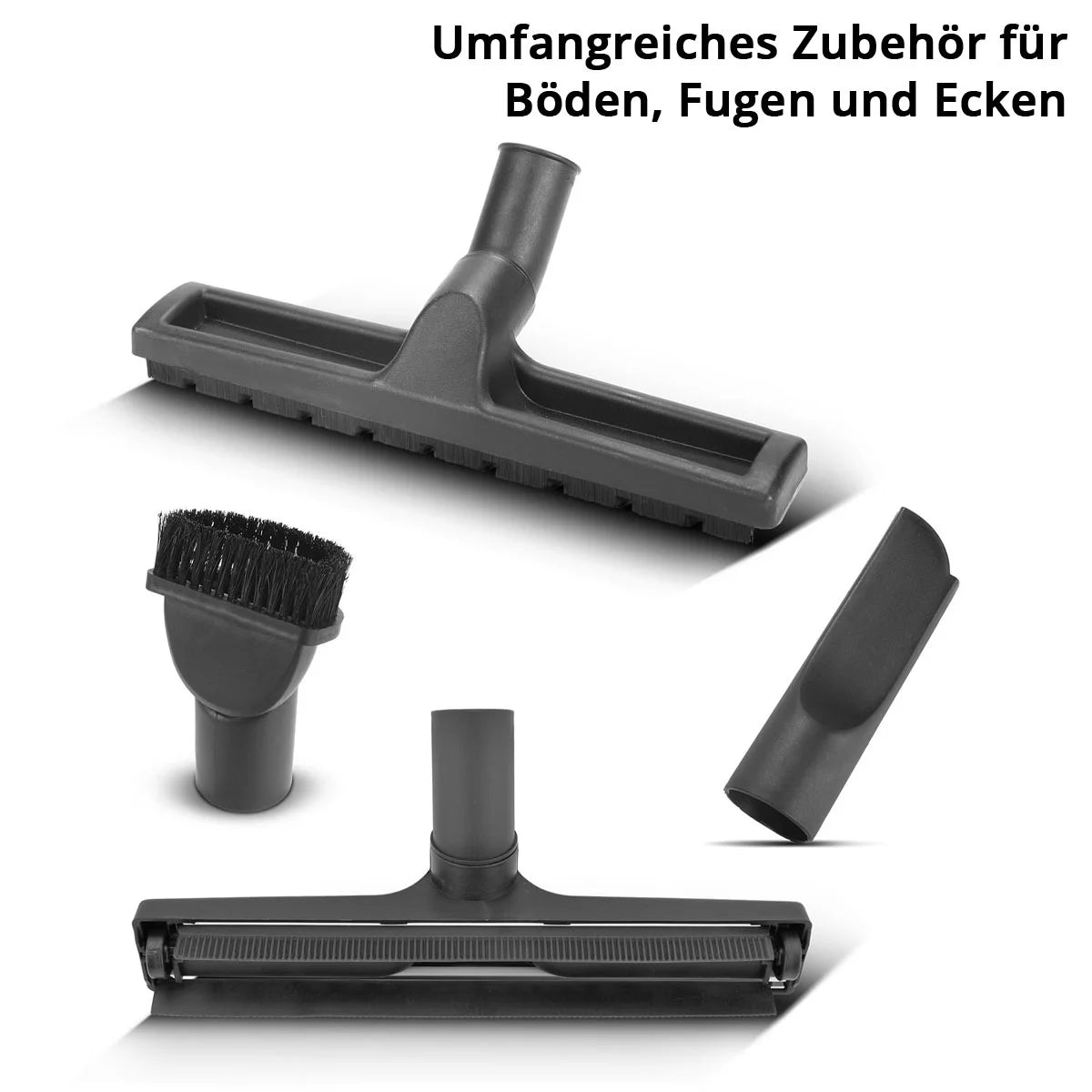 STAHLWERK Nass- und Trockensauger VCL-1600 ST | 1600 W Industriesauger mit 35 l Edelstahlbehälter | Sicherheitsabschaltung | Umfangreiches Zubehörpaket | Robuster Werkstattsauger