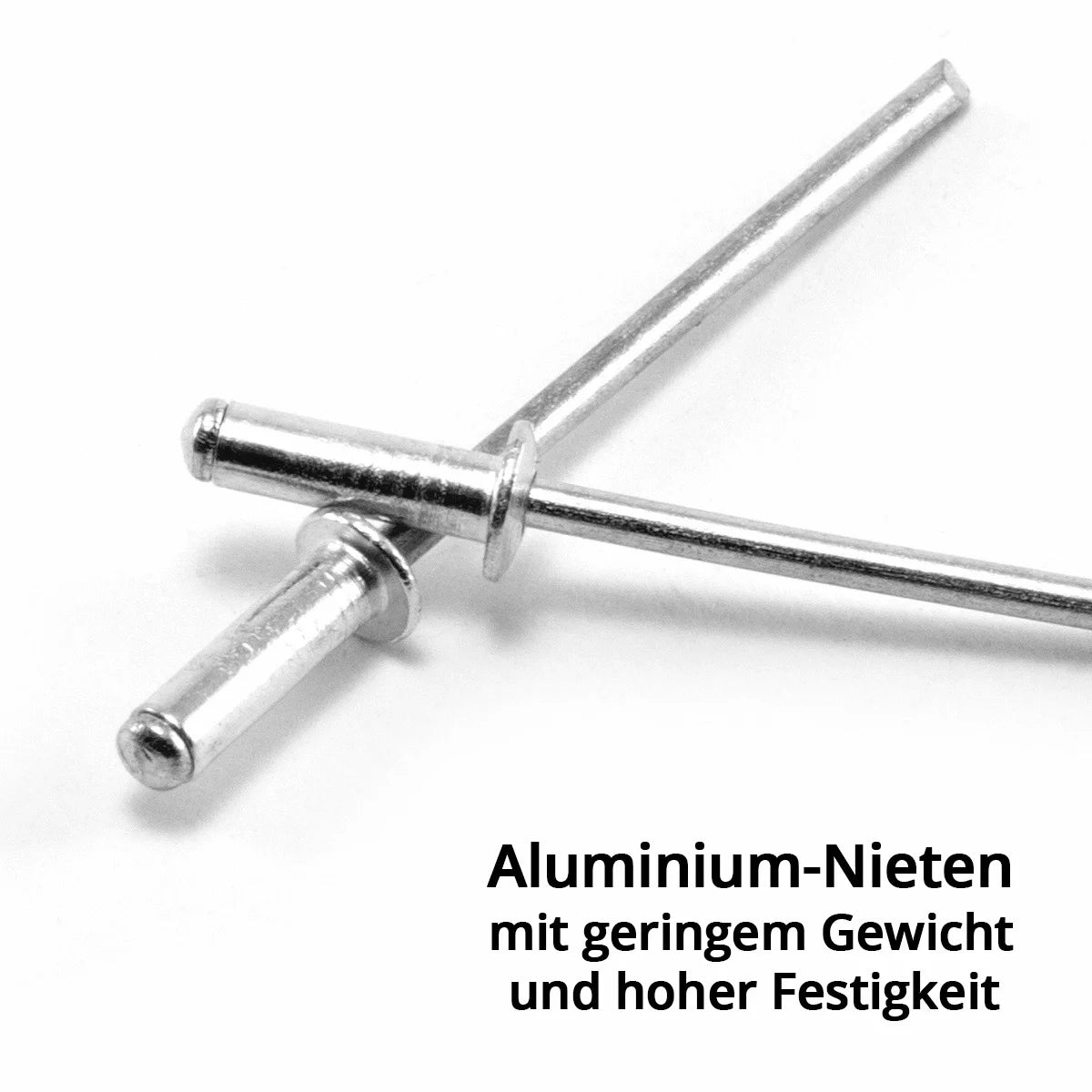 STAHLWERK Nieten Sortiment 1000-teilig | Blindnieten Set in praktischer Kunststoffbox | Nieten aus Aluminium in 4 verschiedenen Größen | Popnieten zur Verwendung mit Nietzangen