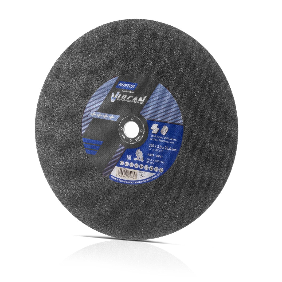 STAHLWERK Norton disque à tronçonner lame de scie universelle pour scies à métaux / scies circulaires à métaux 350 x 3,0 x 25,4 mm / 10"