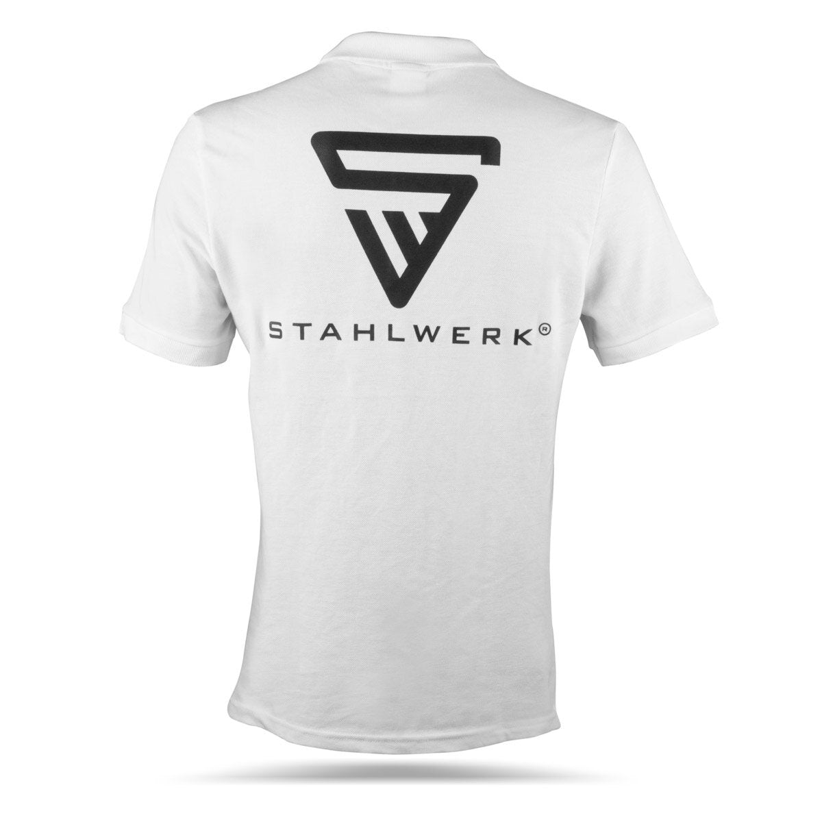 Polo STAHLWERK talla XL polo blanco de manga corta con logo estampado confeccionado en 100% algodón