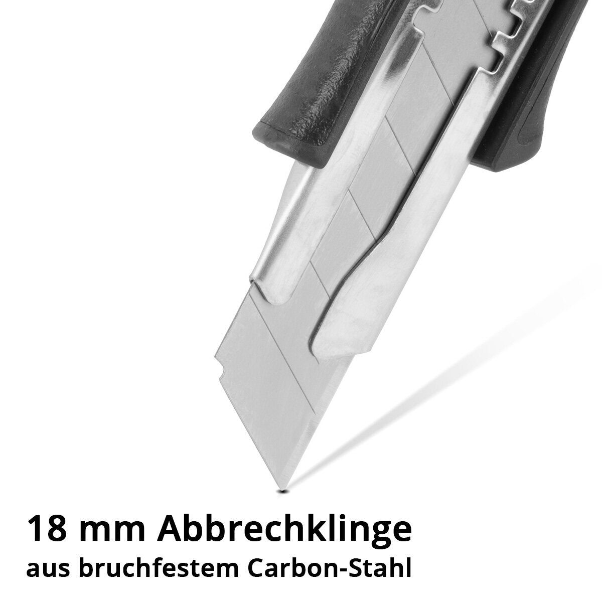 STAHLWERK Premium-Cuttermesser PCM-181 ST 5er Set mit 18 mm Abbrechklingen Profi Cutter | Teppichmesser | Sicherheitsmesser | Paketmesser | Kartonmesser