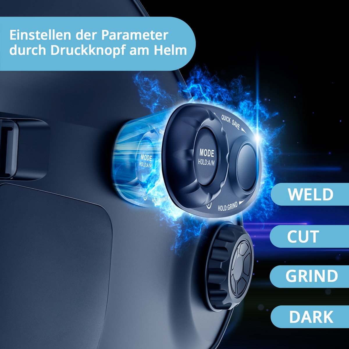 STAHLWERK Automatik-Schweißhelm TITAN 3-in-1 Schweißerhelm | Schweißermaske mit True-Colour-Echtfarbwiedergabe, Jobspeicher, automatischer Abdunkelung DIN 4 bis DIN 14 und Optischer Klasse 1/1/1/1