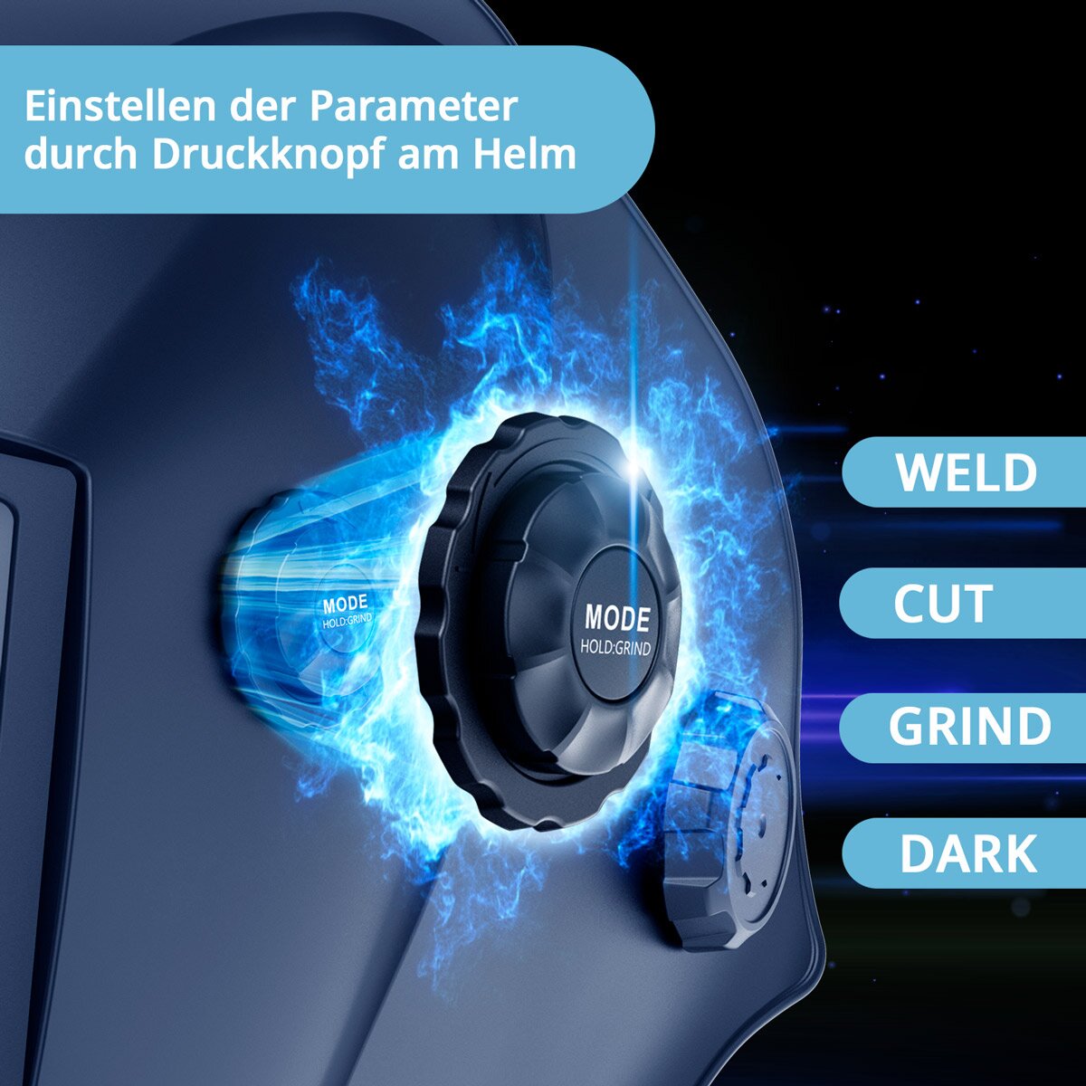 STAHLWERK Automatik-Schweißhelm WORKER 3-in-1 Schweißerhelm | Schweißschild | Schweißmaske mit True-Colour-Echtfarbwiedergabe, automatischer Abdunkelung DIN 4 bis DIN 13 und Optischer Klasse 1/1/1/2